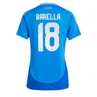 Camiseta Italia Nicolo Barella #18 Primera Equipación Replica Eurocopa 2024 para mujer mangas cortas